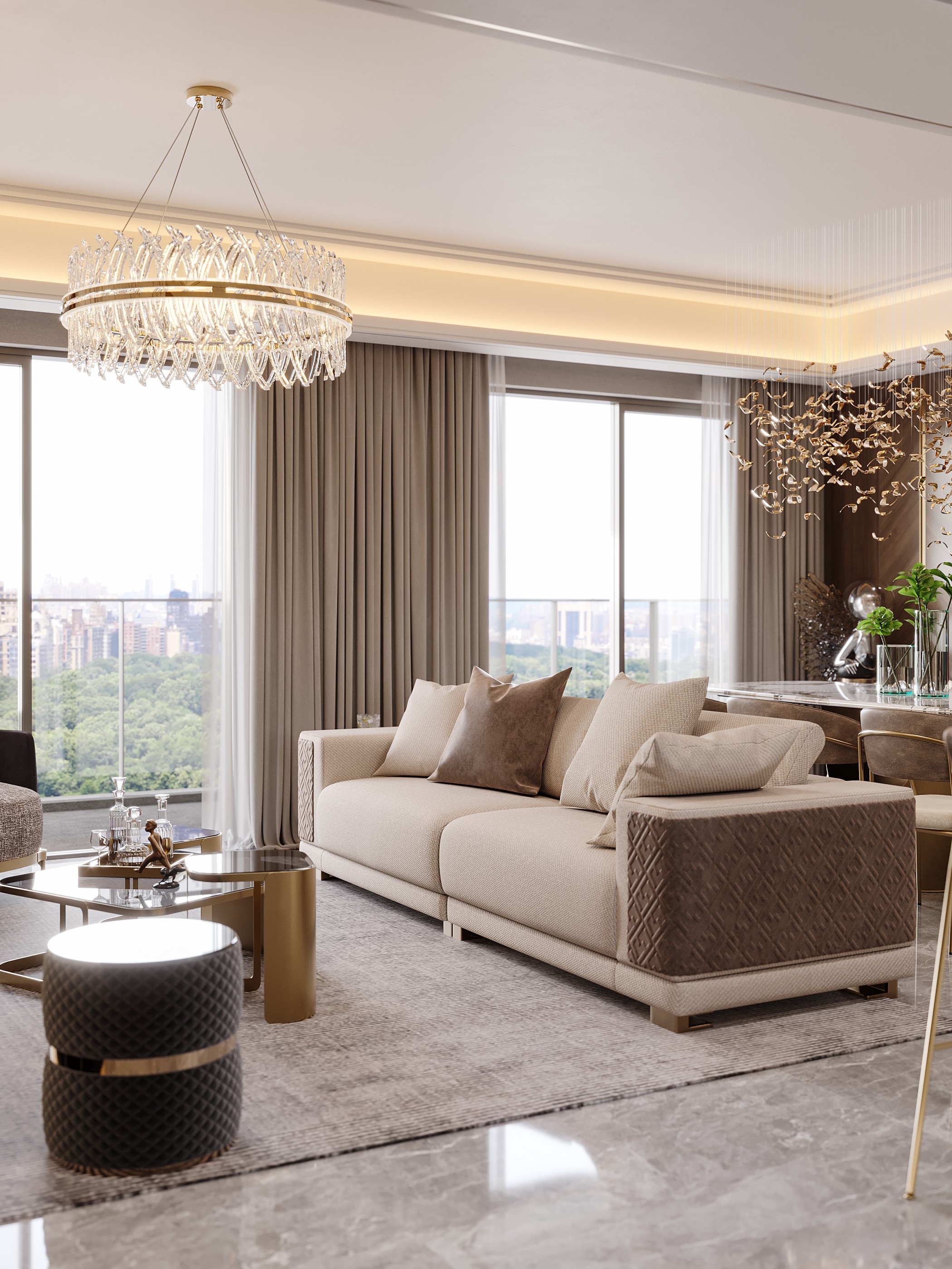 万科莱茵半岛叠加别墅装修-现代轻奢别墅装修价格